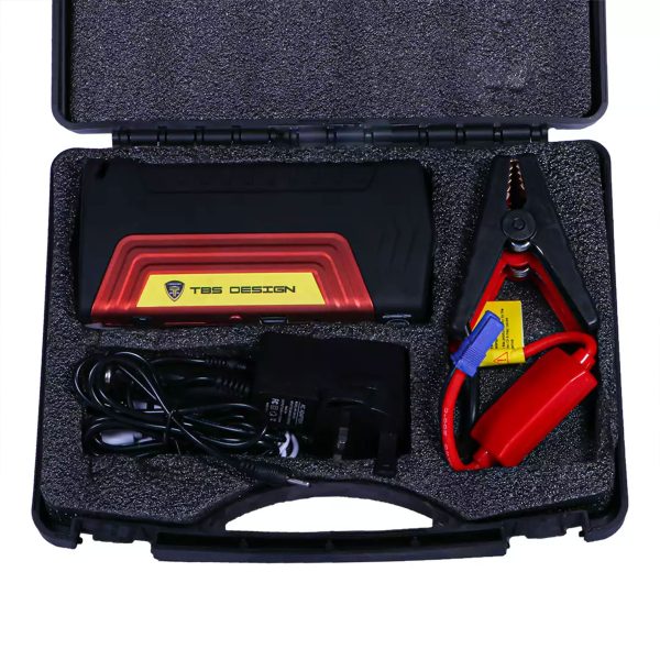 عدة سيارة متنقلة للطوارئ بضمان عام (بنك طاقة+كشاف)