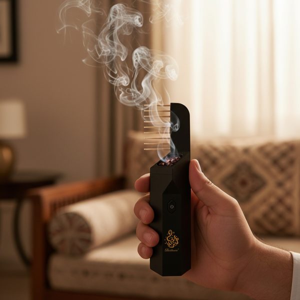 مبخرة كهربائية قابلة لإعادة الشحن عبر منفذ USB بسعة 1500 مللي أمبير، مزودة بمشط شعر